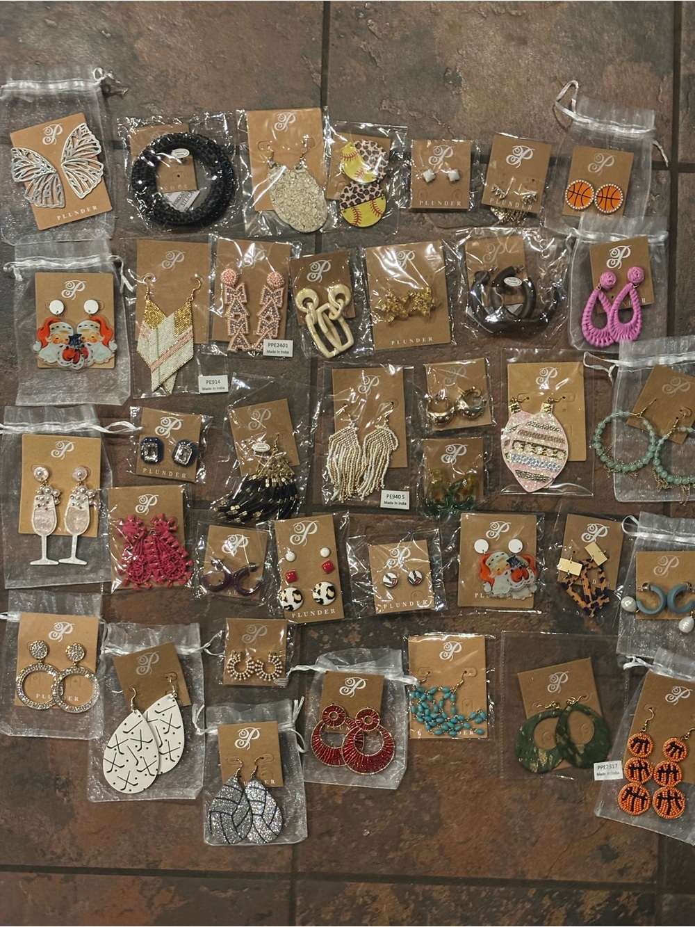 37 HUGE New Plunder Assorted Women’s Earrings - Pink and Multicolor Styles